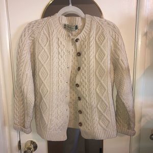 Irish wool cable cardigan